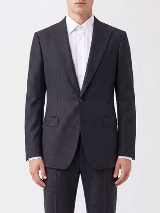 Dolce & Gabbana Abito Taormina slim fit in lana grigia con blazer monopetto