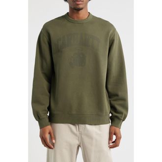 Carhartt Work in Progress Faded Ponds Corps Graphic Sweatshirt in Cypress (Heavy Stone Wash) at Nordstrom, Size Xx-Large