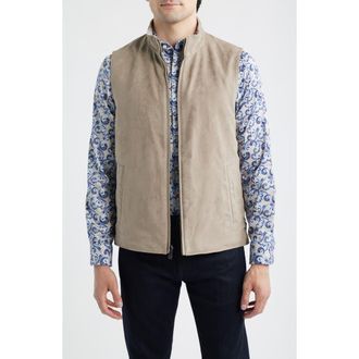 Johnston & Murphy Reversible Faux Suede Vest in Tan/Tan Knit at Nordstrom, Size Xx-Large