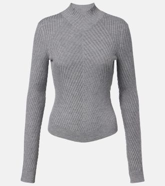 Victoria Beckham Georgia ribbed-knit wool top