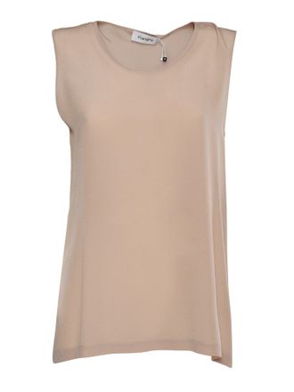 Kangra Cashmere Canotta In Crepe Di Seta