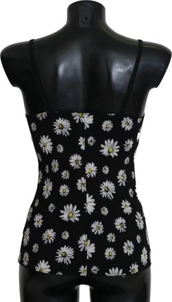 Dolce & Gabbana Black Daisy Print Dress Lingerie Womens Chemisole