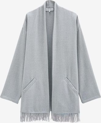 Laurence Tavernier Kurzer Fransenponcho aus Strickware Laurence