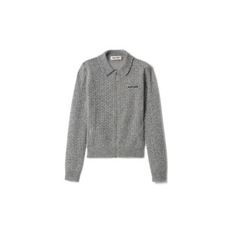 Miu Miu Cashmere And Silk Cardigan, Woman, Grey, Size 38