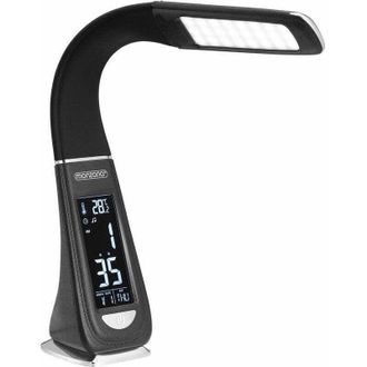 OEM L&aacute;mpara De Escritorio Led Multifuncional 4 En 1 En Blanco Y Negro Con Calendario, Reloj Y Term&oacute;metro Para El Hogar Y La Sala De Estar