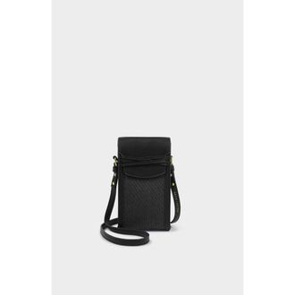 Katie Loxton Porto Raffia Cell Bag in Black at Nordstrom