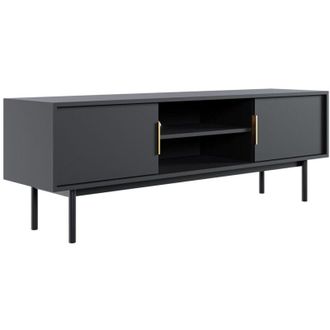 Vente-Unique Vente-unique - Mobile tv con 2 ante e 2 nicchie Nero - dabriana