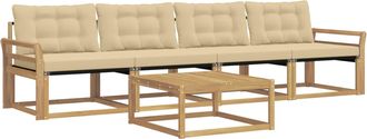 vidaXL Conjunto De Sof&aacute;s De Exterior 5 Uds. Y Beige Vidaxl