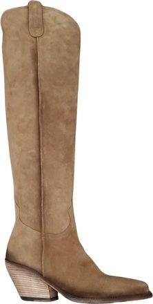 Jo Ghost Womens Suede Knee Boots In Sigaro Brown