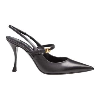 Dolce & Gabbana Schoenen, Dames, Zwart, 39 EU, Katoen, Slingback Pumps