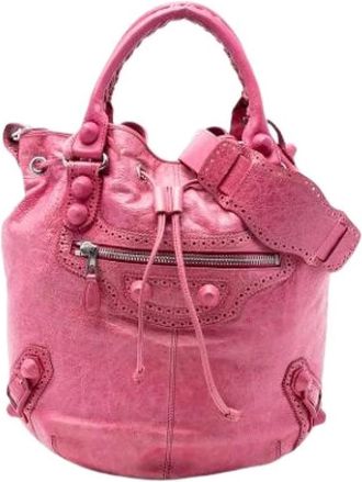 Balenciaga Pre-owned Bucket Bags, female, Pink, Size: ONE SIZE Pre-owned Brogues Pompon