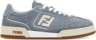 Fendi Blauwe Match Veterschoenen - Dames - Sneakers - Blauw - 39 1/2 EU - Su&egrave;de - Schoenen