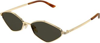 Gucci Geometrische Zonnebril - Dames - Zonnebrillen - Geel - 56 MM - Nylon - Accessoires