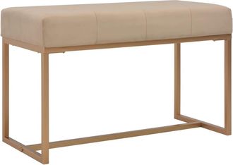 vidaXL Banco 80 Cm Terciopelo Beige Vidaxl