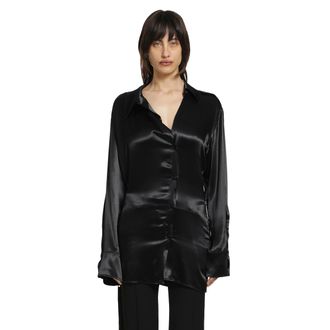 The Attico Satin Shirt Mini Dress