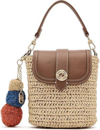 Dune London Dimple Cross Body Womens Handbags Natural, Faux Leather