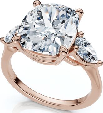 Pompeii3 Certified 5 1/2Ct Annie Cushion Diamond Engagement Ring 14k Gold or Pt Lab Grown