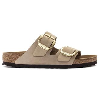Birkenstock Sliders, female, Beige, Size: 10 US Big Buckle Sandals in Sandcastle Style