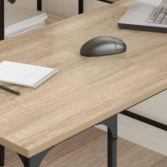 Berkfield Home Decorative Desk Sonoma Oak 139x139x75 cm Engineered Wood in Light Tan | Size: 139 x 139 x 75 cm