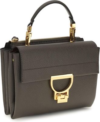 Coccinelle Womens Arlettis Handbag Fango Calf Leather Bos Taurus Handbags Hand Bags