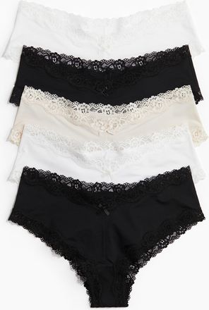 H&M 5er-Pack Hipster aus Mikrofaser - Schwarz