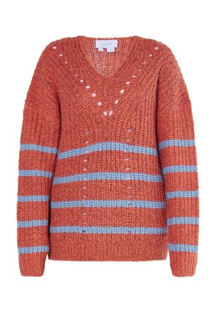 Usha Gebreide trui Dames Vintage rood