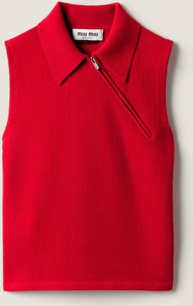 Miu Miu Sleeveless cashmere polo shirt