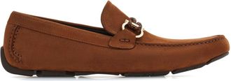 Ferragamo Gancini-plaque loafers - men - Nubuck Leather/CALFSKIN - 8EEE - Brown