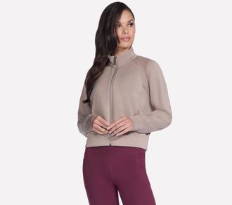 Skechers Trainingsjacke SKECHERS SKECHLUXE ELEVATE JACKET, Damen, Gr. XXL (50/52), desert, Obermaterial: 53% Viskose, 39% Polyester, 8% Elasthan, Jacken Traini