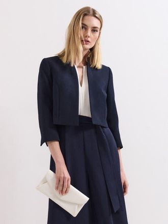 Phase Eight Catherine Cropped 3/4 Sleeve Jacket in Navy at Nordstrom, Size 10