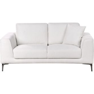 Beliani Beliani - Sofá tapizado de tela 2 plazas cómodo sala de estar moderno blanco Reinen
