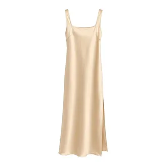 Manuel Ritz Dames, Jurken, Beige, Maat: XS Satijn