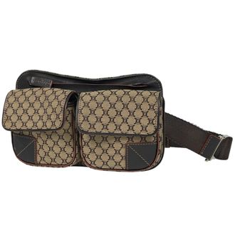 Celine Macadam Brown Canvas Leather Sling Bag (Pre-Owned)