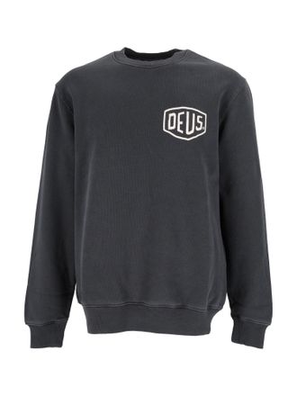 Deus Shield GD Logo Ribbed Crewneck Sweatshirt