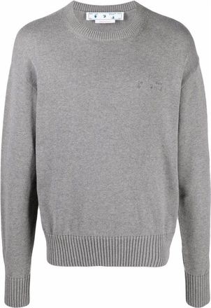 Off-white Logo Embroidered Knitted Jumper OMHE091C99KNI0010610