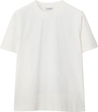 Burberry Equestrian Knight cotton T-shirt - women - Cotton - M - White