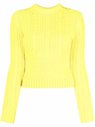 Philosophy di Lorenzo Serafini cable knit jumper - women - Wool/Polyamide/Spandex/Elastane - 42 - Yellow