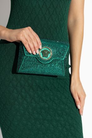 Versace La Medusa Mini Clutch, Womens, Green