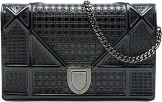 Dior Pre-owned Wallet on Chain - Dames - Vintage Schoudertas - Zwart - ONE Size - Leer - Vintage