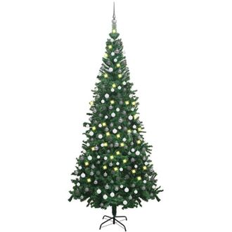 vidaXL &Aacute;rbol De Navidad Artificial Con Luces Y Bolas Verde 240 Cm Vidaxl