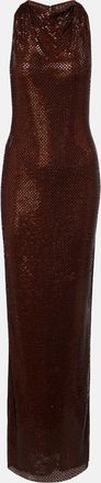 Self Portrait Rhinestone-embellished maxi dress