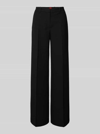 HUGO BOSS Wide Leg Anzughose mit B&uuml;gelfalten Modell Hasene in Black, Gr&ouml;&szlig;e 42