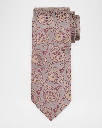 Charvet Mens Paisley Woven Silk Tie