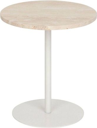 Atmosphera Atmosphera - Mesa auxiliar de travertino blanco Celen 40x45cm créateur dintérieur