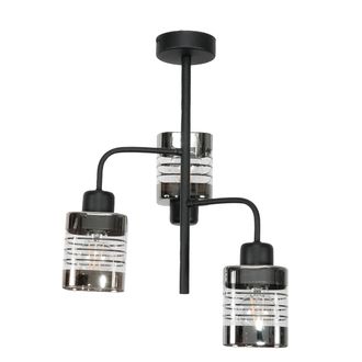 OEM L&aacute;mpara De Techo Colgante Cl&aacute;sica Negra Con Pantalla De Cristal 15-442 Pablik