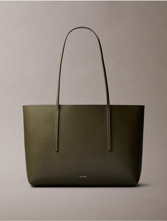 Calvin Klein Womens Foil Logo Tote Bag - Green