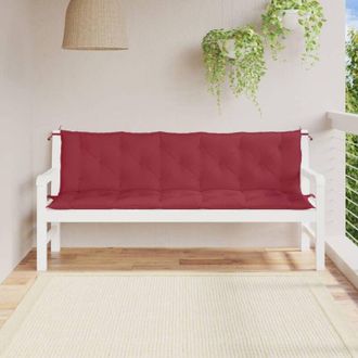 vidaXL Cushions Bench Garden 2 Pcs Fabric Oxford Red Red