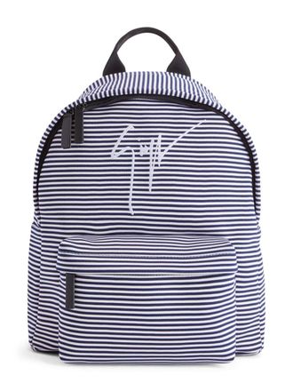 Giuseppe Zanotti Zaino a righe con ricamo - Bianco