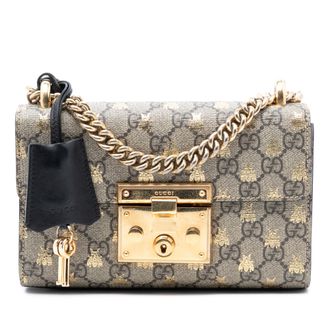 Gucci Tweedehands Kleine Gg Supreme Bij Padlock Schoudertas