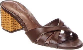 Schutz Keefa Straw Leather Sandal